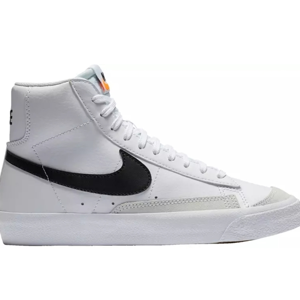 Nike Youth White and Black High-Top Sneakers